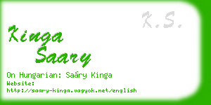 kinga saary business card